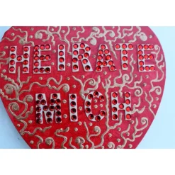 Acrylbild HEIRATE MICH Herz Herzbild Acrylbild Collage Bild auf herzförmigem Keilrahmen Heiratsantrag