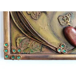 Acrylbild HERZSPIEL Collage Herz 3D-Gestaltung Herzbild  zu Valentinstag oder Muttertag Mixed Media