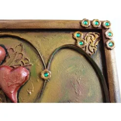 Acrylbild HERZSPIEL Collage Herz 3D-Gestaltung Herzbild  zu Valentinstag oder Muttertag Mixed Media