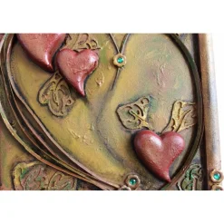 Acrylbild HERZSPIEL Collage Herz 3D-Gestaltung Herzbild  zu Valentinstag oder Muttertag Mixed Media