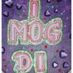 Acrylbild I MOG DI Herzbild zum Valentinstag Muttertag Collage Bild auf herzförmigem Keilrahmen