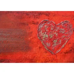 Acrylbild LIEBESBRIEFE Geschenk zu Valentinstag oder Muttertag Malerei Kunst auf einem Keilrahmen Herzbild handgefertigt