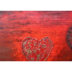 Acrylbild LIEBESBRIEFE Geschenk zu Valentinstag oder Muttertag Malerei Kunst auf einem Keilrahmen Herzbild handgefertigt