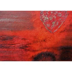 Acrylbild LIEBESBRIEFE Geschenk zu Valentinstag oder Muttertag Malerei Kunst auf einem Keilrahmen Herzbild handgefertigt