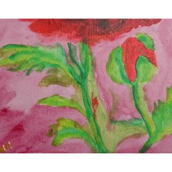 Acrylbild MOHNBLUME Acrylmalerei Gemälde auf einem kleinen Keilrahmen Mohnblume Blütenbild Blumenbild