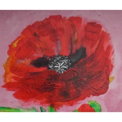 Acrylbild MOHNBLUME Acrylmalerei Gemälde auf einem kleinen Keilrahmen Mohnblume Blütenbild Blumenbild