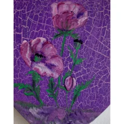 Acrylbild MOHNHERZ Gemälde Malerei herzförmiges Gemälde Geschenk zum Muttertag Valentinstag Kunst Acrylmalerei Herz