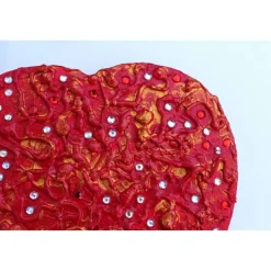 Acrylbild ROTES GLITZERHERZ Herz Herzbild Valentinstag Geschenk Muttertag Acrylbild Collage Bild auf herzförmigem Keilra