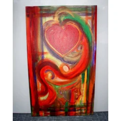 Acrylbild SEHNSUCHT Malerei Gemälde Acrylgemälde auf einem Keilrahmen Handgemalt Unikat abstrakte Malerei Herzbild