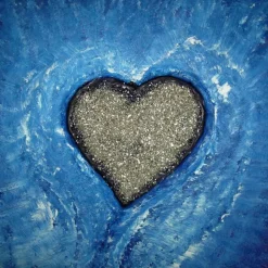 Acrylbild SILBERHERZ Gemälde Malerei  Gemälde Geschenk abstrakte Kunst Acrylmalerei Herz