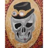 Acrylbild STEAMPUNK GRANDPA Acrylmalerei Totenkopf abstrakte Malerei Wanddekoration Kunst direkt vom Künstler Geschenk