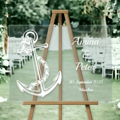 Acrylglas Hochzeitsgästebuch & Hochzeitsschild – Personalisiertes Hochzeitsgeschenk aus Plexiglas