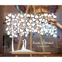 Acrylglas Hochzeitsgästebuch Hochzeitsgeschenk Herzbaum Gästebuch