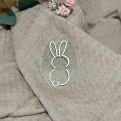 Acrylglas-Ei „Hase Linie“ – Minimalistische Osterdeko mit filigranem Laserschnitt