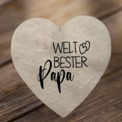 Acrylplatte - Herz mit Aufdruck | Anhänger | Scheibe | Vatertag | Papa | Geschenk