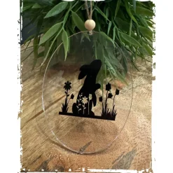 Acrylplatte - Osterei mit Aufdruck | Anhänger | Scheibe | Osterhase | Blumen