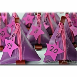 Adventkalender PURIST mit gestickten Zahlen, 24 Pyramiden Säckchen für Kinder und Erwachsene, Weihnachten, Advent