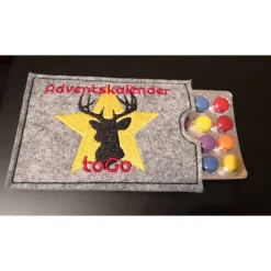 Adventkalender to go - Hülle aus Filz, bestickt