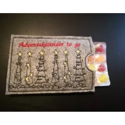 Adventkalender to go - Hülle aus Filz, bestickt