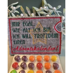 Adventkalender to Go, Geschenk bestickt, mit einem Blister, Mini- Adventskalender, Weihnachten ,Mitbringsel, Sofortkauf