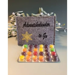 Adventkalender to Go, mit Blister, Mini-Kalender ,Geschenk ,Mitbringsel, Sofortkauf,Weihnachten,Personalisierbar