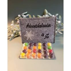 Adventkalender to Go, mit Blister, Mini-Kalender ,Geschenk ,Mitbringsel, Sofortkauf,Weihnachten,Personalisierbar