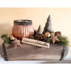 Adventsgesteck in alter Ziegelform – Shabby-Look & natürliche Weihnachtsdeko
