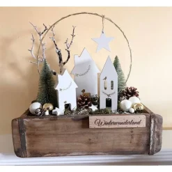 Adventsgesteck in alter Ziegelform – Shabby-Look & natürliche Weihnachtsdeko