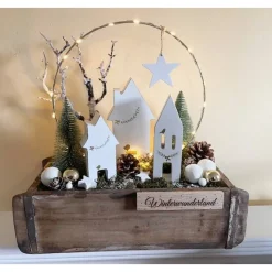 Adventsgesteck in alter Ziegelform – Shabby-Look & natürliche Weihnachtsdeko
