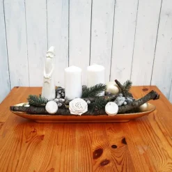 Adventsgesteck Kerzengesteck Weihnachtsdeko länglich