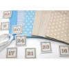 Adventskalender / Säckchen zum Befüllen / Stoffsäckchen mit Zahlen creme beige hellblau