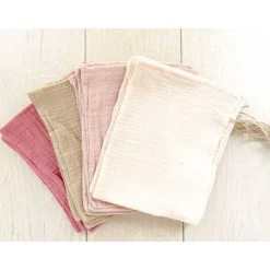 Adventskalender aus Musselin, für Mädchen, XXL Säckchen aus Stoff zum Befüllen, wieder verwendbar