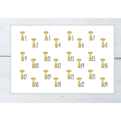 Adventskalender Beutel 24 Stück – Giraffe | 100% Baumwolle OEKO-TEX, 10×14/15×20 cm, wiederverwendbar (auch als Mix)