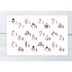 Adventskalender Beutel 24 Stück – Baumwollbeutel „Pink Christmas“, OEKO-TEX, 10×14/15×20 cm, wiederverwendbar