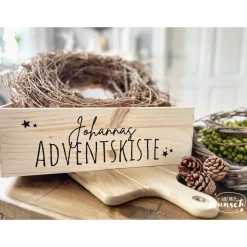 Adventskalender Box | Personalisierte Adventskiste aus Holz | Adventskalender zum Befüllen | Weihnachtskiste | Adventsbo