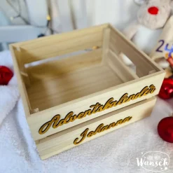 Adventskalender Box | Personalisierte Adventskiste aus Holz | Adventskalender zum Befüllen | Weihnachtskiste | Adventsbo