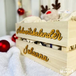 Adventskalender Box | Personalisierte Adventskiste aus Holz | Adventskalender zum Befüllen | Weihnachtskiste | Adventsbo
