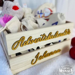 Adventskalender Box | Personalisierte Adventskiste aus Holz | Adventskalender zum Befüllen | Weihnachtskiste | Adventsbo
