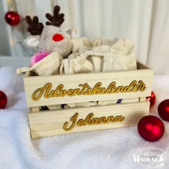 Adventskalender Box | Personalisierte Adventskiste aus Holz | Adventskalender zum Befüllen | Weihnachtskiste | Adventsbo