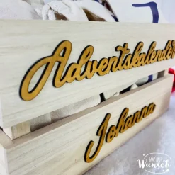Adventskalender Box | Personalisierte Adventskiste aus Holz | Adventskalender zum Befüllen | Weihnachtskiste | Adventsbo