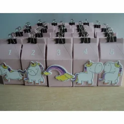 Adventskalender Einhorn Unicorn Weihnachtskalender kleine Milchschachteln Mädchen zum Befüllen Advent Weihnachten