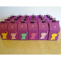 Adventskalender Elefant ANGEBOT Weihnachtskalender kleine Milchkartonschachteln Junge 0d. Mädchen nach Wahl zum Befüllen