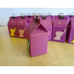 Adventskalender Elefant ANGEBOT Weihnachtskalender kleine Milchkartonschachteln Junge 0d. Mädchen nach Wahl zum Befüllen
