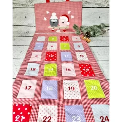 Adventskalender Eulen Eulenliebe Stoff rot Vichy sofort verfügbar keine Versandkosten