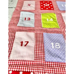 Adventskalender Eulen Eulenliebe Stoff rot Vichy sofort verfügbar keine Versandkosten