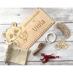 Adventskalender Holz Fuchs personalisiert 36×22 cm | Brett, Zahlen oder Komplettset