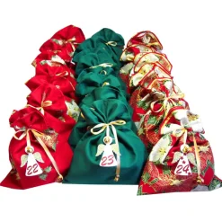 Adventskalender Komplettset XXL Wandbehang Türhänger Adventszeit – Stoff Säckchen zum Befüllen