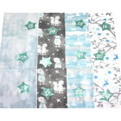 Adventskalender Komplettset XL Eisbärchen – Stoff Säckchen zum Befüllen & Wandhänger