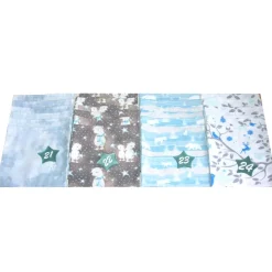 Adventskalender Komplettset XL Eisbärchen – Stoff Säckchen zum Befüllen & Wandhänger