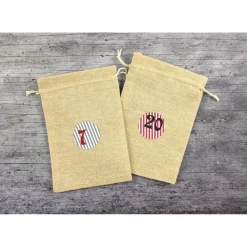 Adventskalender **LINIErt** von ZWEIFARBIG Jutesäckchen mit Zahlen 24er Set Adventszahlen Weihnachtssäckchen